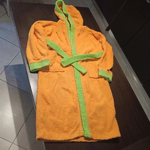 Children's bathrobe like new with hood and pockets