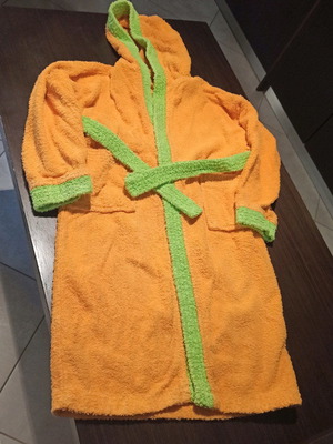 Children's bathrobe like new with hood and pockets