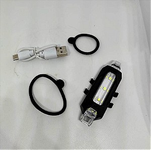Επαναφορτιζομενο Ασπρο Φως Ποδηλατου - USB