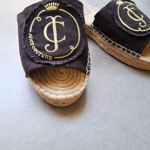Juicy Couture espadrilles used, black with gold logo, size 38