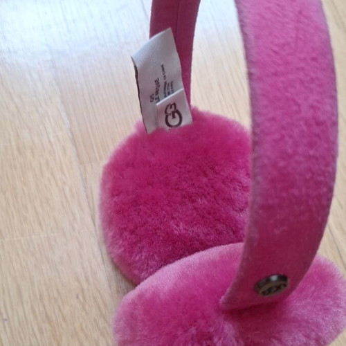 Ugg Kids Ear Warmers like new, pink suede and synthetic fur