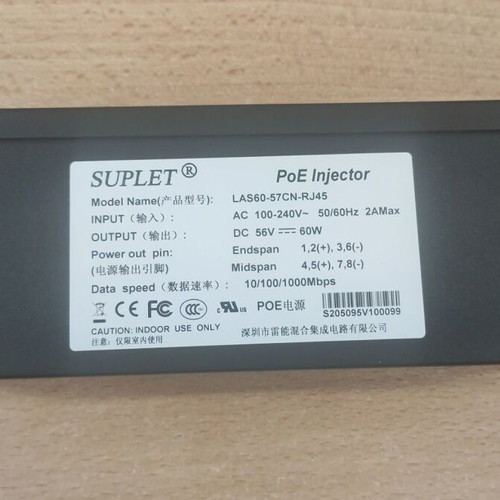 PoE++ injector 60W like new LAS60-57CN-RJ45
