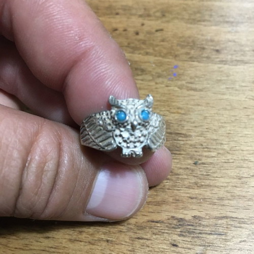 Silver owl ring