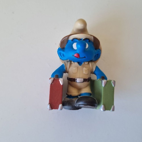 Schleich Smurf Traveler Explorer figure, vintage collectible