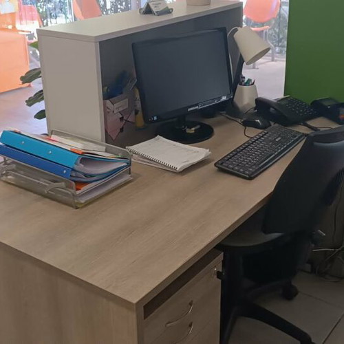 Reception desk, grey, 140x75x115 cm