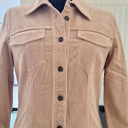 Vintage Beige Nude Corduroy Bottom-Up Jacket Size M Madeleine new