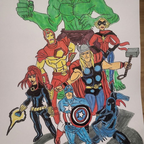 Watercolor cartoons new, with marker, size 29×39
