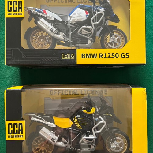 BMW R 1200 GS model motorcycles new, yellow and blue, pack or single