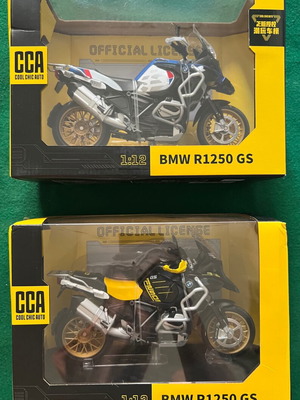 BMW R 1200 GS model motorcycles new, yellow and blue, pack or single