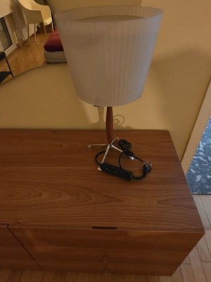 Artemide table lamp like new, satin glass wood metal