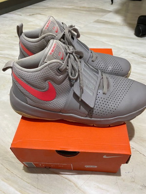 Nike Team Hustle D 8 GS athletic shoes like new, gray pink