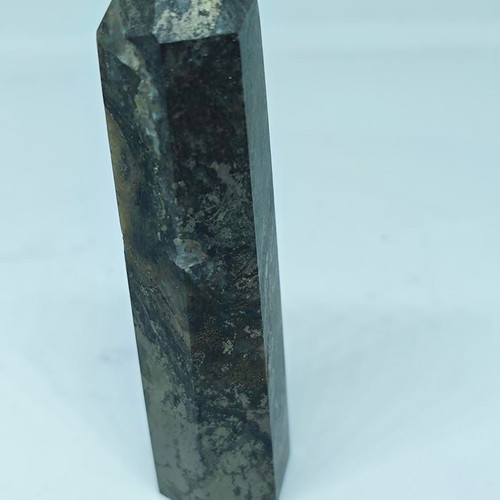 Natural Pyrite Tower on Black Schist 9cm like new