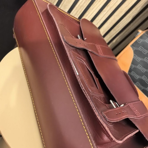 Dr. Martens leather laptop and school bag, burgundy