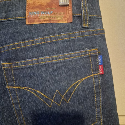 King Wolf men's jeans size 48 blue black new with stretch