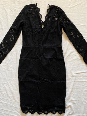 H&M Black Lace Mini Dress Size S Like New