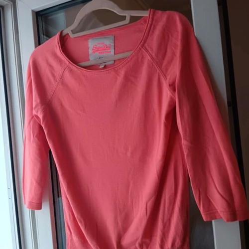 Superdry women's blouse used, pink medium, thin sweater style