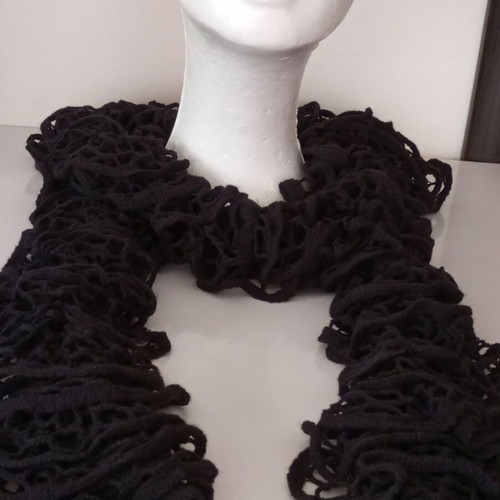 Long black scarf new with loop design