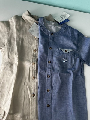 Alouette summer boys' shirts pack of 2, new, beige and blue