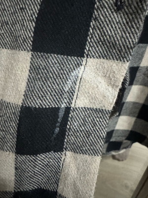 Checked shirt used, black and beige with defect