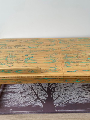 Handmade Bamboo Laptop Table with Lichtenberg Art and Magnetic Upgrade new