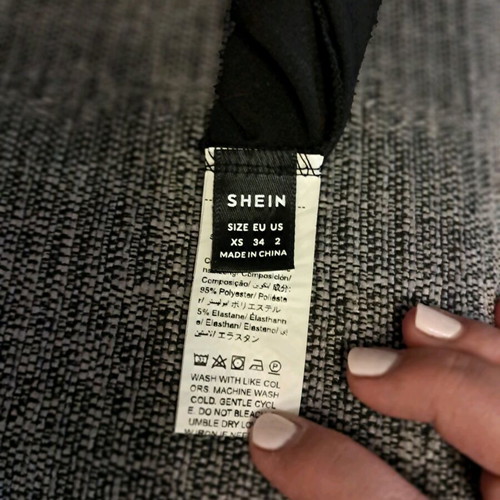 Black ruched strap dress elastic No XS like new Shein