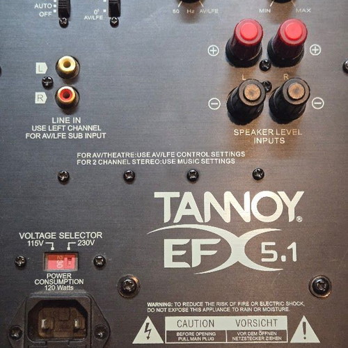 Tannoy EFX 5.1 active home cinema subwoofer silver like new
