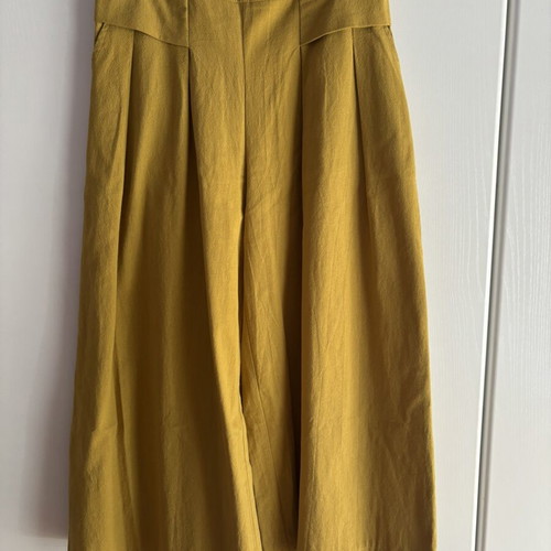 Yellow cotton palazzo pants, size M