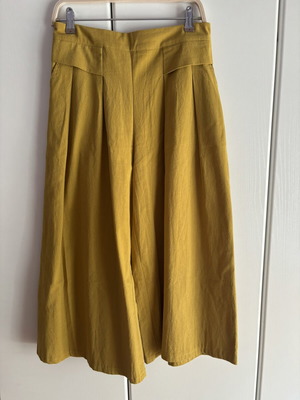 Yellow cotton palazzo pants, size M