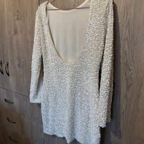 H&M evening dress like new, white and beige, size M