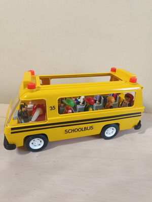Playmobil vintage school bus with figures