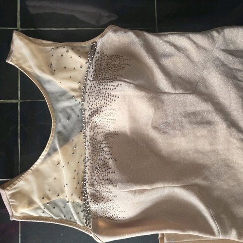 Dress with lining beige, like new, size L