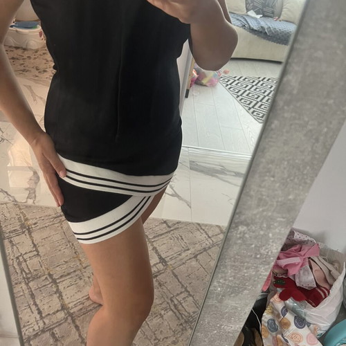 Venus Victoria women's sport dress with hood and white trims, like new, size S/M, black