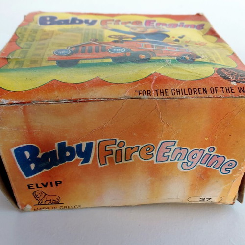 Wind-up fire extinguisher toy 60s Elvip new