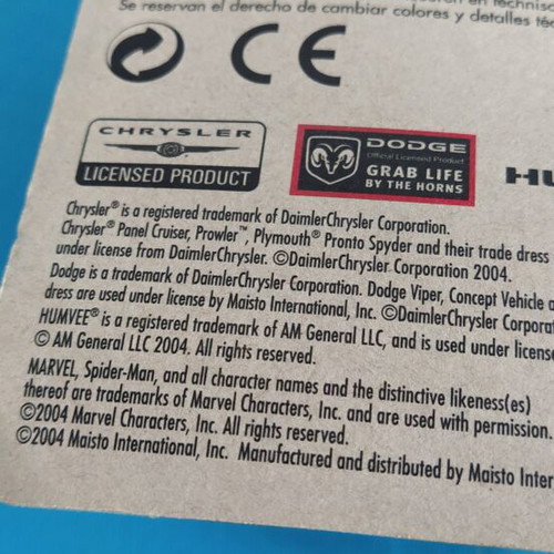 Maisto Marvel Spider-Man Humvee 2004 diecast new pull back