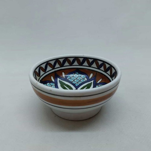Handmade small ceramic bowl Rhodos-Lindos used 5x10.5cm
