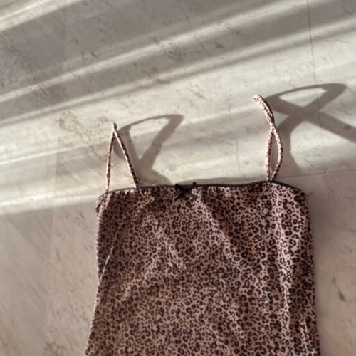 Bershka crop top, beige and brown, size S