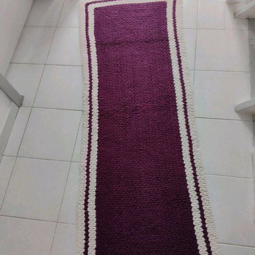 Handmade knitted rug like new, 180x65 cm, pure wool