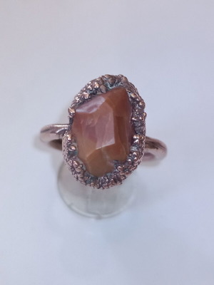 Copper ring with agate stone size 55 like new