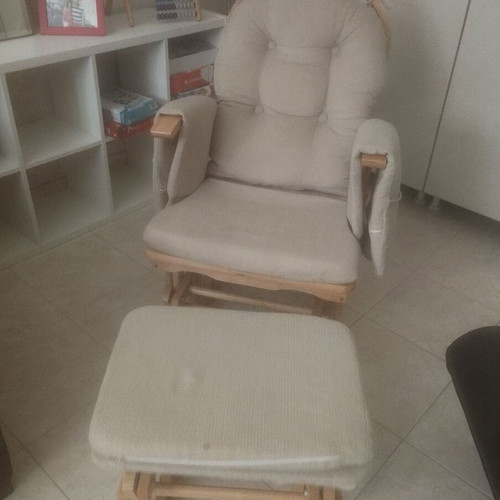 Nursing chair with footstool
