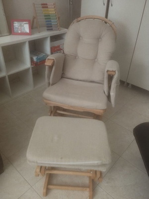 Nursing chair with footstool
