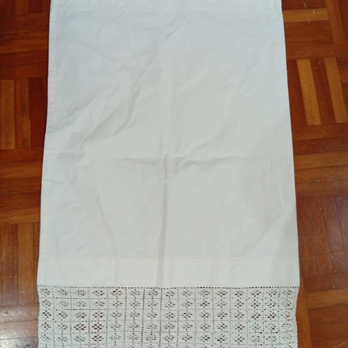 Handmade crocheted lace pillowcase