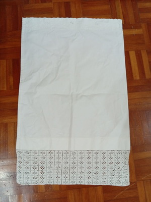 Handmade crocheted lace pillowcase