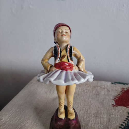 Tsolias Royal Worcester porcelain figure used, 14cm Greek boy