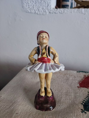 Tsolias Royal Worcester porcelain figure used, 14cm Greek boy