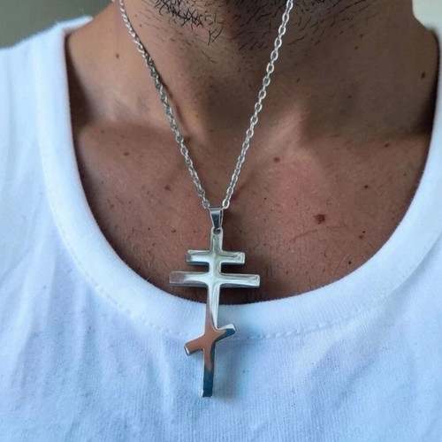 Cross large silver color new