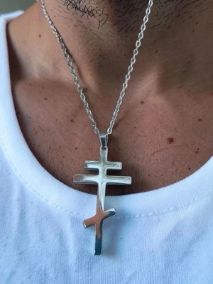 Cross large silver color new