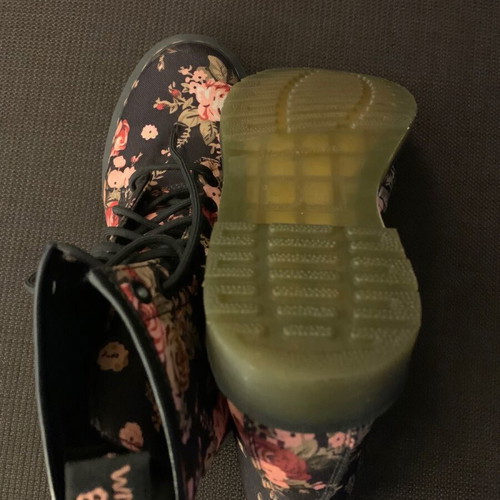Dr. Martens 11821 Floral Victorian Canvas Lace Up Ankle Boots Womens