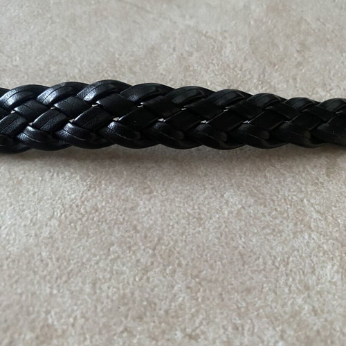 Belt like new, black braided design with gold buckle, adjustable