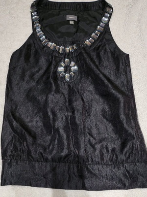 Mexx satin tank top like new with stones, size S-M