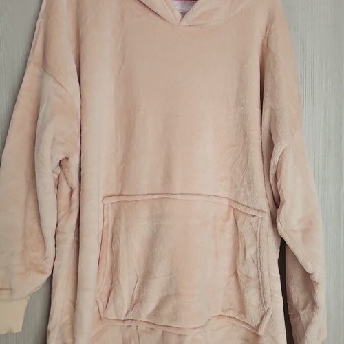 Blanket Hoodie beige and peach, like new